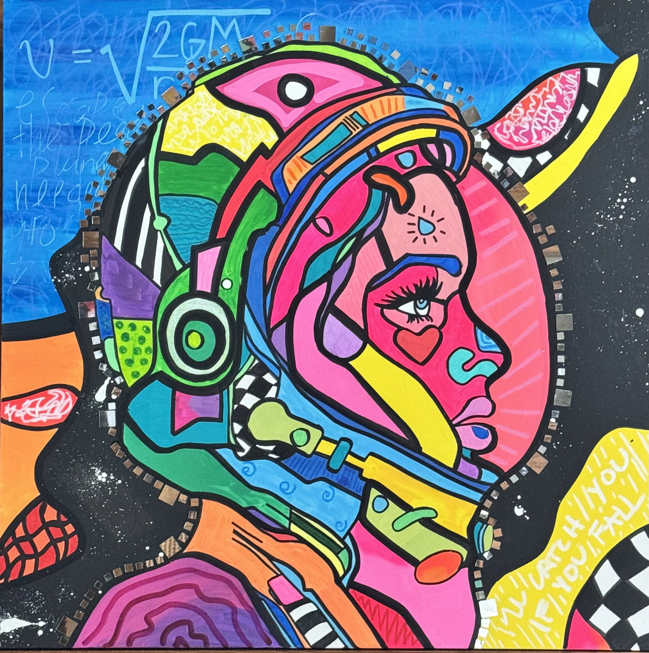 Escape Velocity — Mixed media on canvas by Tanya Mac