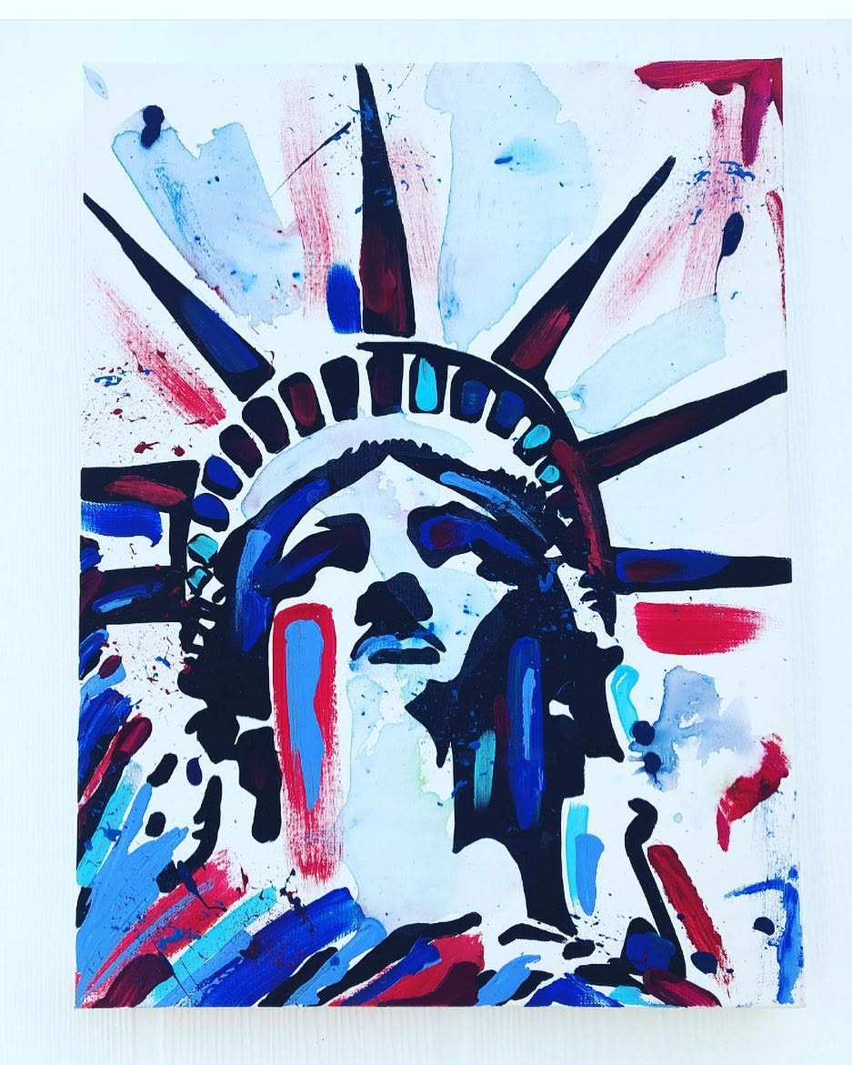 Liberty in Red, White & Blue — Acrylic on canvas by Tanya Mac