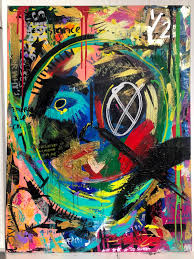 Colorful mixed-media painting by Tanya Mac