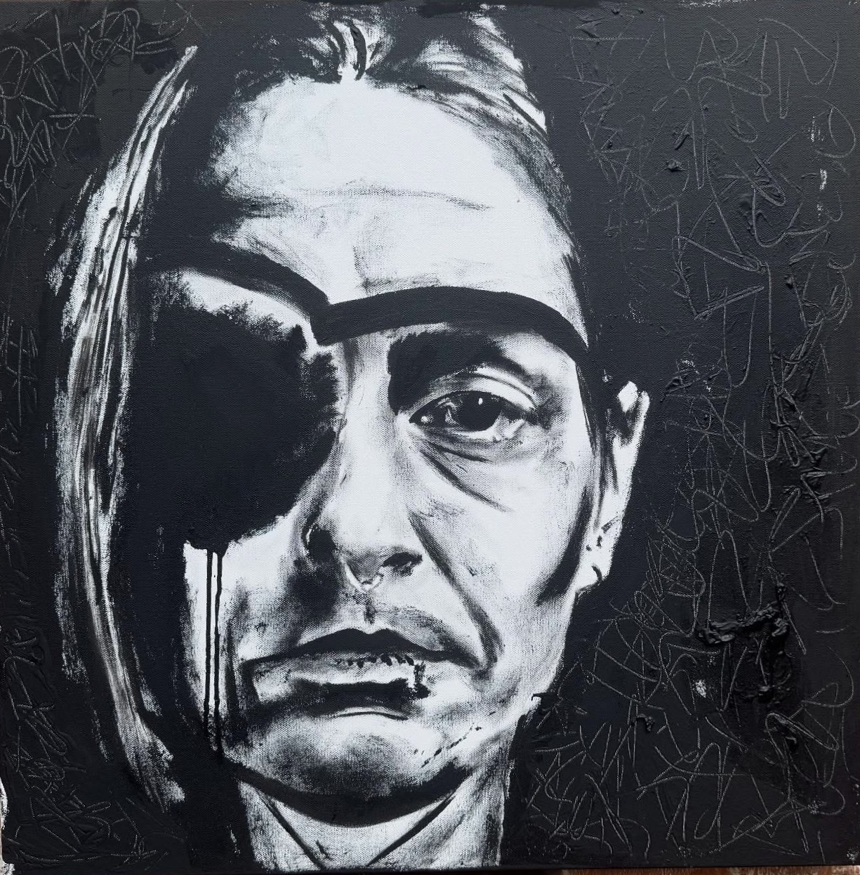 Ink Behind the Eyes — Acrylic on canvas by Tanya Mac