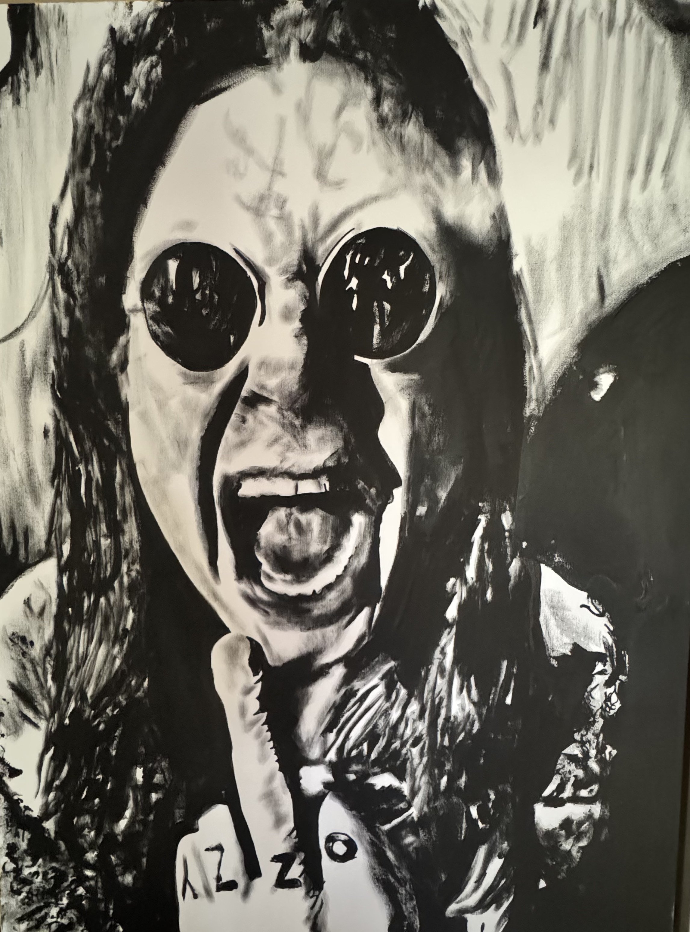 Ozzy in Ink — Ink on canvas by Tanya Mac