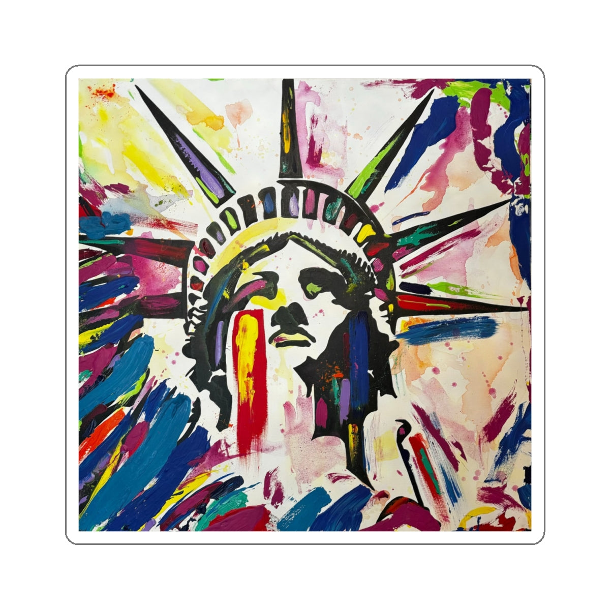 Colorful Lady Liberty Stickers